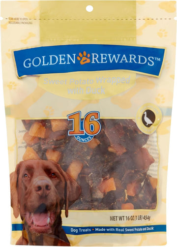 Golden Rewards Sweet Potato Wrapped with Duck Dog Treats, 16 Oz