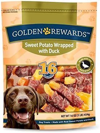 Golden Rewards Sweet Potato Wrapped with Duck Dog Treats, 16 oz
